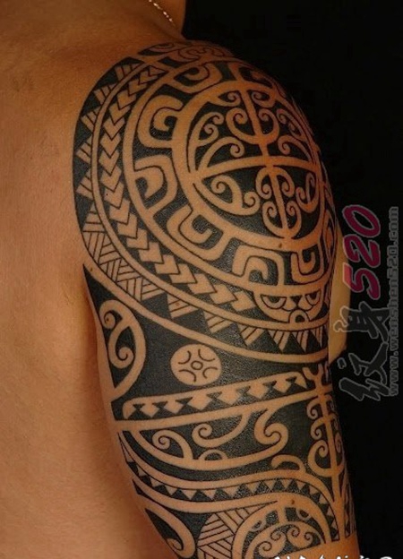 适合男生的黑色几何简约线条花纹纹身图案