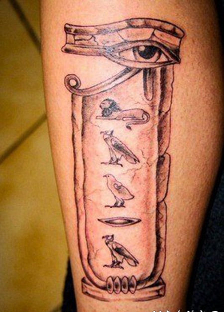 古埃及主题荷鲁斯之眼印章及艳后纹身图案