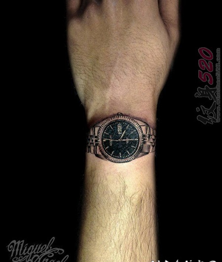 手腕上黑色线条素描创意个性小图案纹身图案