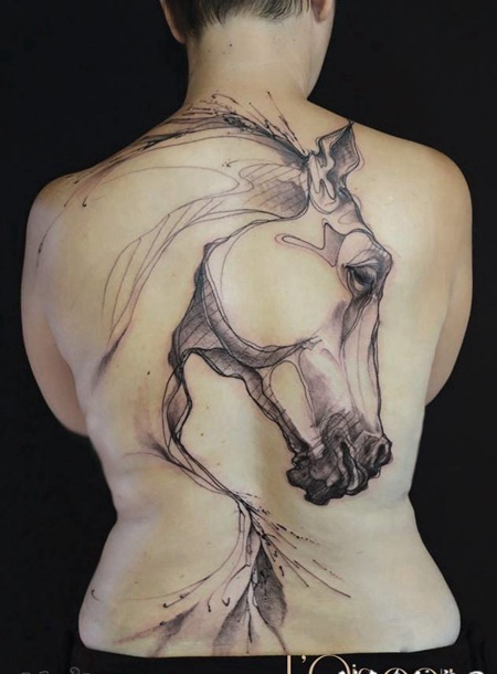 关于马的创意个性霸气纹身图案