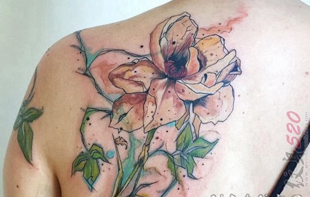 泼墨的创意个性文艺小清新唯美纹身图案