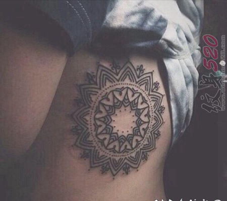 个性的黑色几何元素简单线条创意纹身图案