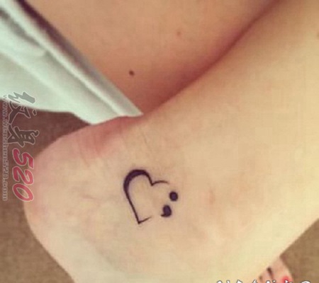 关于分号的创意个性设计感十足小图案纹身图案