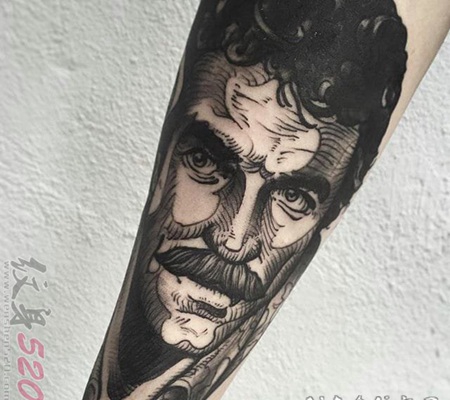 生动传神的人物肖像纹身图案