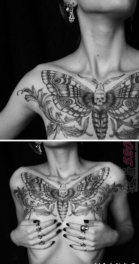 锁骨下创意个性文艺小清新唯美纹身图案