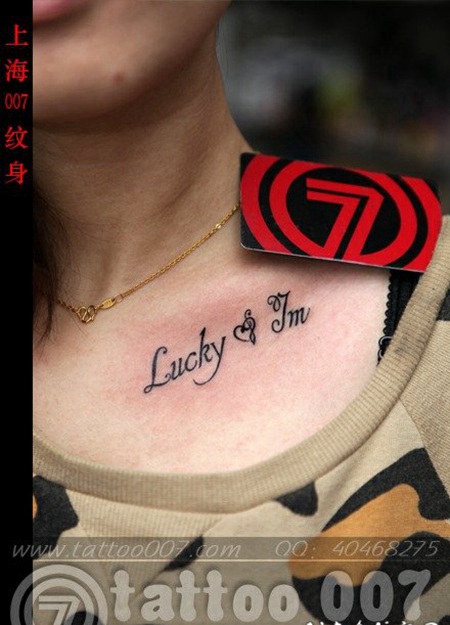 有没有关于英文字母lucky的纹身图案，在脚踝处的