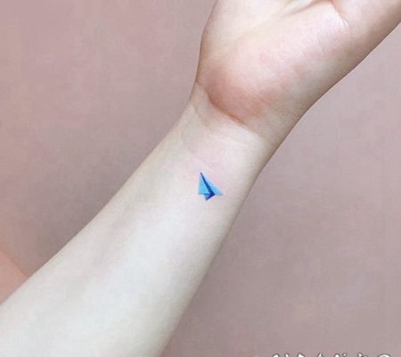 蓝色的超具创意设计感文艺小清新纹身图案