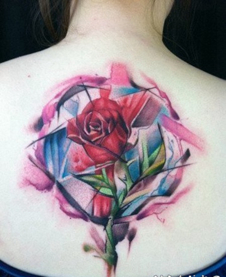 别具一格的水彩泼墨适合男女生的清新纹身图案