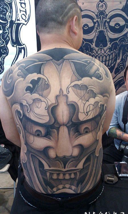 恨之怨念，满背般若霸气纹身图案