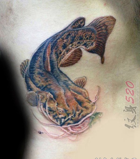 关于鲶鱼的创意个性纹身图案