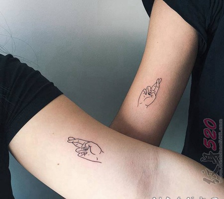 个性的几何元素简约线条创意情侣纹身图案
