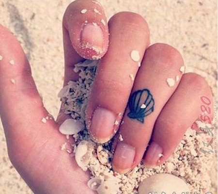 漂亮的几何元素抽象线条珍珠和蛤蜊纹身图案