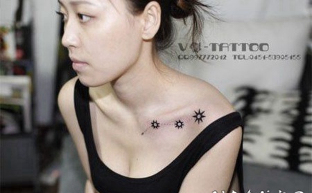 锁骨处小纹身图案 个性英文锁骨纹身图案大全