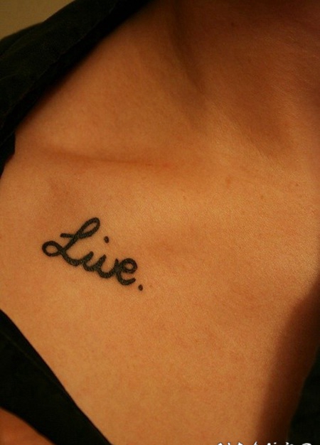 锁骨处小纹身 锁骨处小清新英文纹身图案