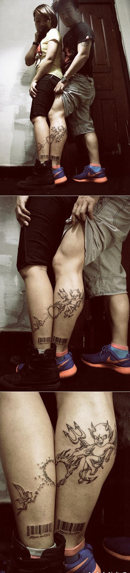 天使魔鬼纹身图片 天使与魔鬼背部纹身高清图案