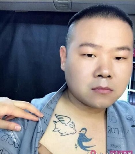 岳云鹏猪和鸟霸气纹身图案