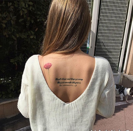 罂粟花纹身图案 性感背部罂粟花纹身图案