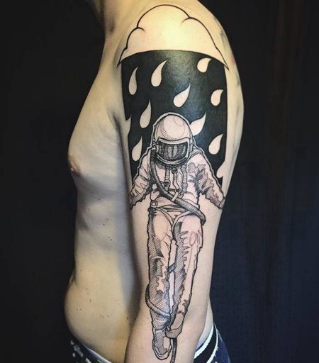 粗略的宇航员纹身图像