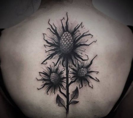 背面黑色向日葵设计图案