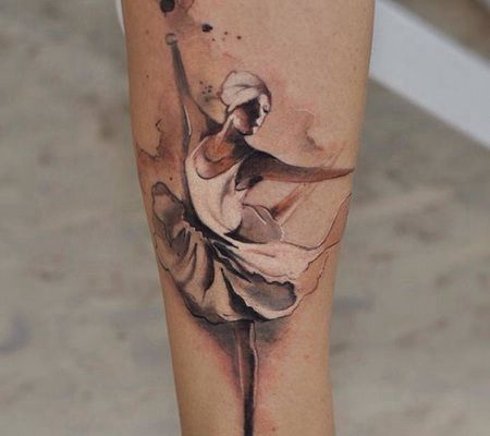 腿部水彩3D女孩正在跳芭蕾舞