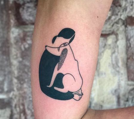 长鼻子大耳朵的动漫狗纹身素材