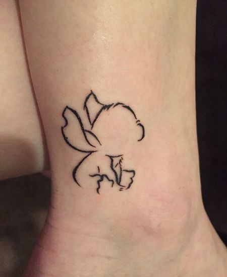 黑白色的史迪仔轮廓纹身图片