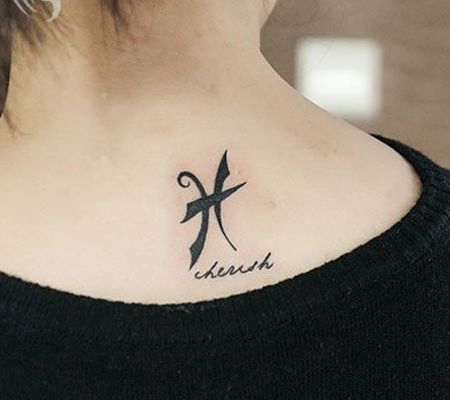 背部双鱼座纹身图案