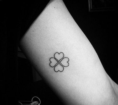 多款心形四叶草纹身图案