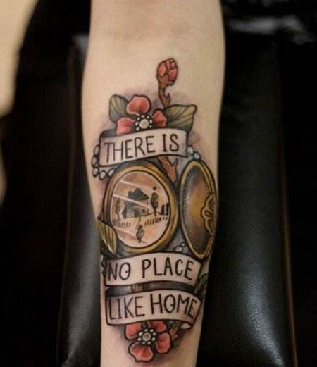 手臂花手表纹身图案