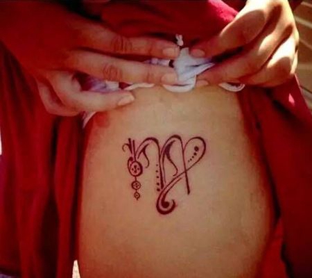 大腿处女座纹身图案