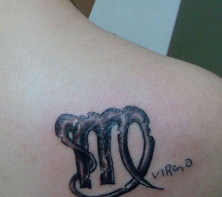 肩部性感的处女座纹身图案