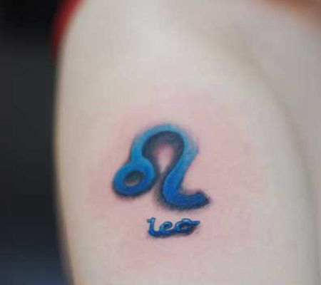 肩部狮子座纹身图案