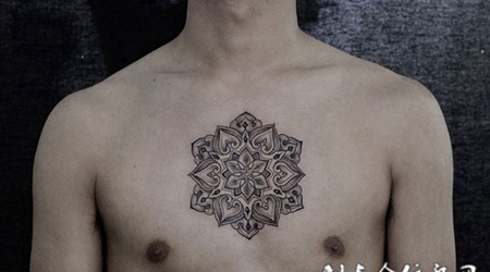 六道轮回，胸口彼岸花图腾纹身