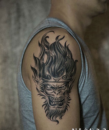 猴王的怒火，手臂斗战胜佛霸气纹身