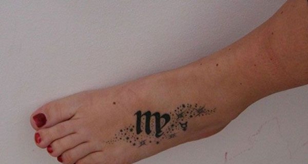 脚背处女座星星纹身图案