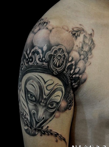 不羁战神，齐天大圣孙悟空京剧脸谱纹身