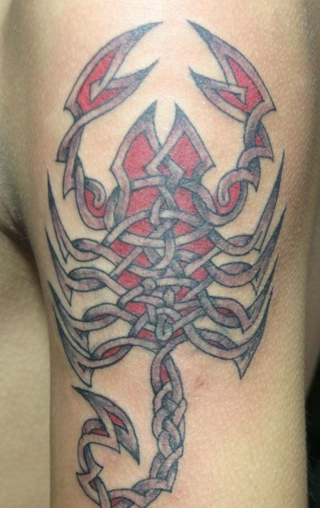 手臂上的蝎子纹身图案