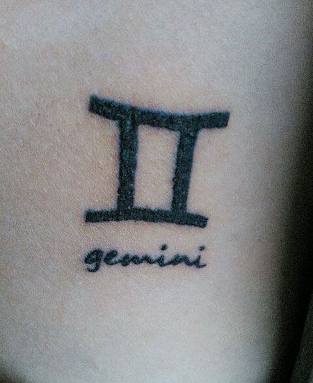 胸部双子座纹身图案