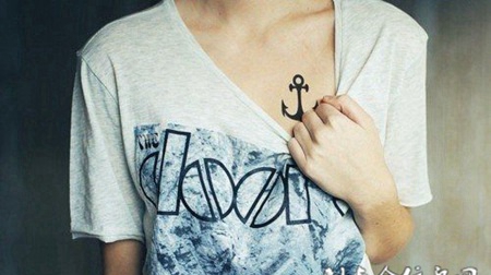 美女铁锚纹身图案大全