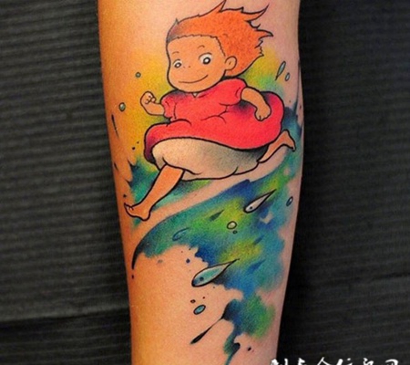 手臂彩绘卡通纹身图案