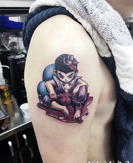 童年的记忆，手臂葫芦娃卡通纹身