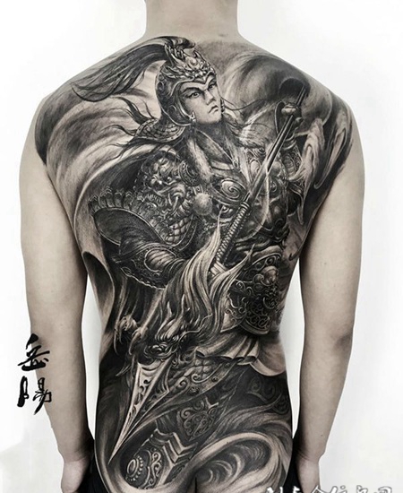 枪出如龙，神将赵子龙大满背纹身