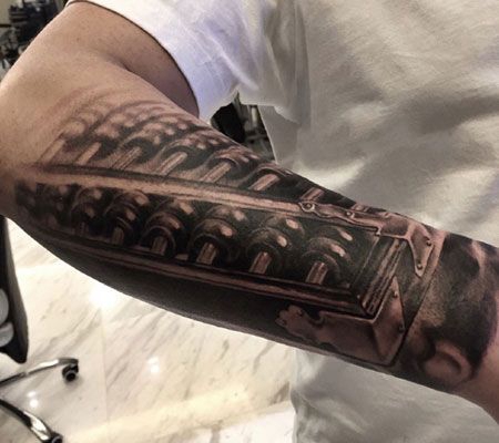 如意算盘，手臂算盘纹身图案