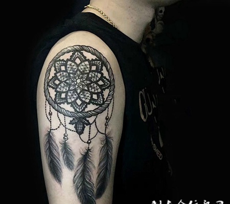 梦想的摇篮，手臂捕梦网个性纹身
