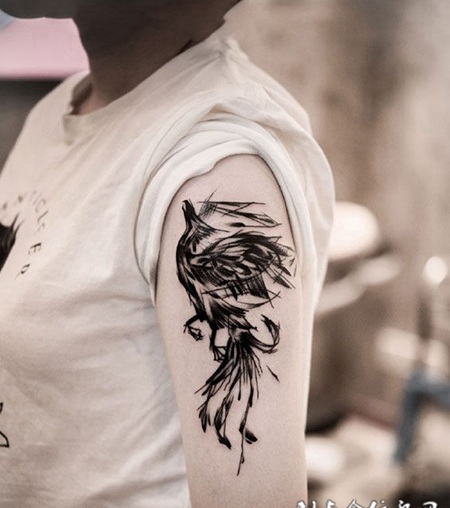 浴火重生，手臂凤凰纹身图案缩略频道推荐图