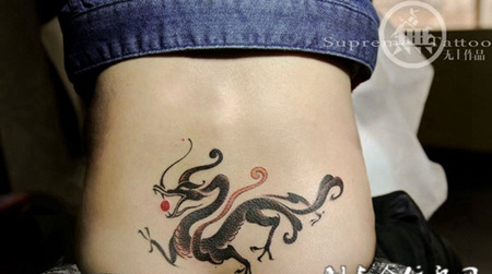 龙行天下，脚踝神龙图腾纹身