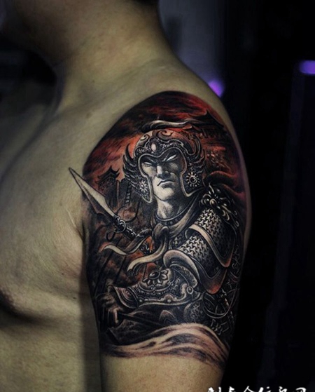 烽火连天，大臂赵云个性纹身