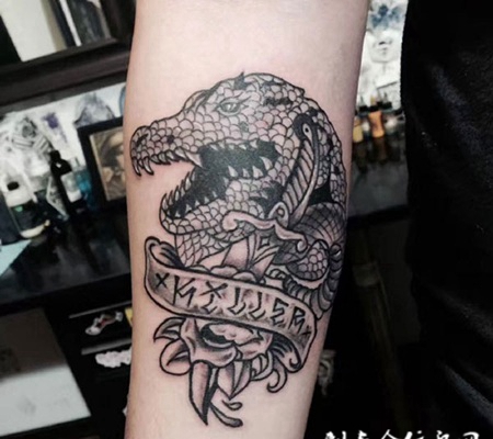 远古巨兽，手臂恐龙纹身图案