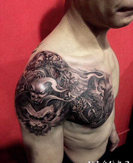 真假美猴王，半甲斗战胜佛霸气纹身