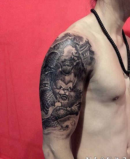 棒喝凌霄殿，手臂斗战胜佛霸气纹身